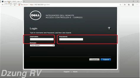 dell idrac username and password